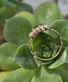 15ct gold Georgian natural topaz & pearl halo estate ring