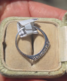 Platinum 6 diamond vintage wedding band