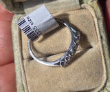 Platinum 6 diamond vintage wedding band