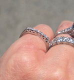 Platinum 6 diamond vintage wedding band