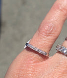Platinum 6 diamond vintage wedding band