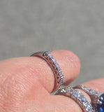 Platinum 6 diamond vintage wedding band
