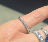 Platinum 6 diamond vintage wedding band