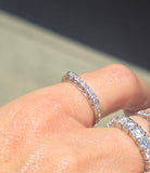 Platinum 6 diamond vintage wedding band