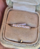 Platinum 6 diamond vintage wedding band
