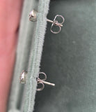 14k white gold bezel set old mine cut diamond studs earrings - .40ct tw