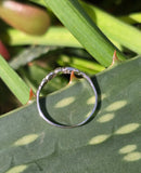 18k white gold Deco 12 diamond estate wedding stackable band