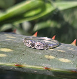 18k white gold Deco 12 diamond estate wedding stackable band