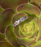 18k white gold Deco 12 diamond estate wedding stackable band