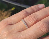 14k yellow gold diamond eternity band - size 7.25