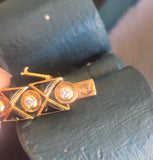 18k gold diamond & black enamel estate bracelet