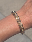 18k gold diamond & black enamel estate bracelet