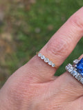 18ct and platinum two tone bezel 5 diamond estate antique band