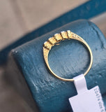 18ct and platinum two tone bezel 5 diamond estate antique band