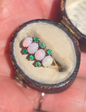 10ct gold Victorian emerald & opal antique ring