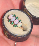 10ct gold Victorian emerald & opal antique ring