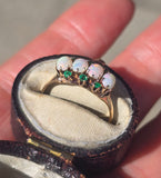 10ct gold Victorian emerald & opal antique ring