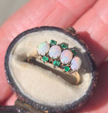 10ct gold Victorian emerald & opal antique ring