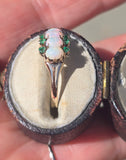 10ct gold Victorian emerald & opal antique ring