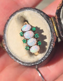 10ct gold Victorian emerald & opal antique ring