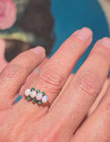 10ct gold Victorian emerald & opal antique ring