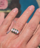 10ct gold Victorian emerald & opal antique ring