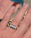 10ct gold Victorian emerald & opal antique ring