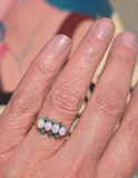10ct gold Victorian emerald & opal antique ring