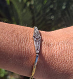 platinum & 18ct gold two tone antique diamond bracelet