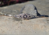 18ct gold two tone Deco diamond and sapphire estate bracelet