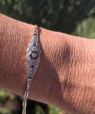 18ct gold two tone Deco diamond and sapphire estate bracelet