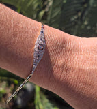 18ct gold two tone Deco diamond and sapphire estate bracelet