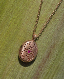 18k gold Robert Coin Granada diamond and ruby estate locket HOLD