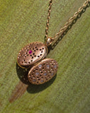 18k gold Robert Coin Granada diamond and ruby estate locket HOLD