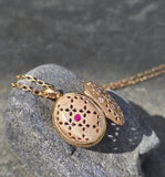 18k gold Robert Coin Granada diamond and ruby estate locket HOLD