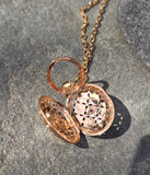 18k gold Robert Coin Granada diamond and ruby estate locket HOLD