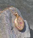 18k gold Robert Coin Granada diamond and ruby estate locket HOLD