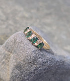 10k gold Victorian foe pearl & green doublet ring