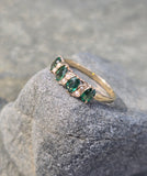 10k gold Victorian foe pearl & green doublet ring