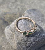 10k gold Victorian foe pearl & green doublet ring