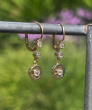 platinum & gold two-tone old cut diamond c.1920's earrings