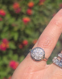 14k gold old cut diamond cluster antique ring