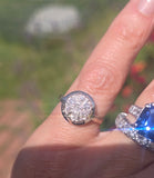 14k gold old cut diamond cluster antique ring