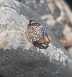 14k gold old cut diamond cluster antique ring