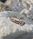 14k gold old cut diamond cluster antique ring