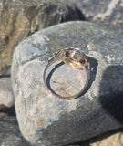 14k gold old cut diamond cluster antique ring