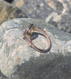 14k gold old cut diamond cluster antique ring