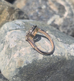 14k gold old cut diamond cluster antique ring