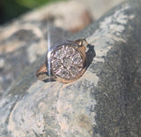 14k gold old cut diamond cluster antique ring