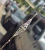 platinum & 18ct gold two tone antique diamond bracelet